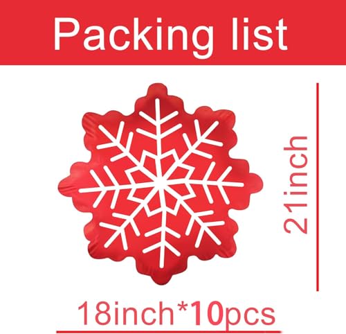 Red Snowflake Balloons for Happy New Year Winter Wonderland Christmas Party Decorations Birthday Party Decorations10pcs - Image 4