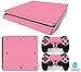 Gaminger Set di Adesivi Decorativi per Playstation 4 Slim (Console + 2 Joypad) - Rosa