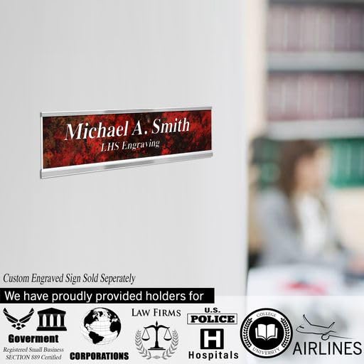 Amazon.com: 2x12 Executive Name Plate Holder, Silver Aluminum
