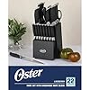 Oster-Lindbergh-22-Piece-High-Carbon-Stainless-Steel-Cutlery-Kitchen-Knife-Block-Set-wBlack-Knife-Block-Black-Handle Oster Lindbergh 22 Piece High Carbon Stainless Steel Cutlery Kitchen Knife Block Set w/Black Knife Block - Black Handle