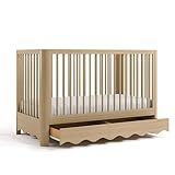 Storkcraft Casablanca Convertible Crib with Drawer and Toddler Guardrail (Driftwood) – GREENGUARD Gold Certified, Toddler Bed Conversion Kit Included, Fits Standard Crib Mattress, Crib with Storage