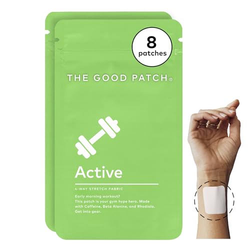 Image of The Good Patch Active Energy Workout Patch (8 Total Patches) | Caffeine, Beta Alanine and Rhodiola Patch for Exercise, Gym Sessions, Pre-Workout Energy and Active Days