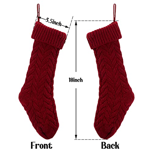 Mostop Knit Christmas Stockings, 4 Pack 18" Large Size Cable Knit Knitted Xmas Stockings For Xmas Family Holiday Season Decor #TOP2