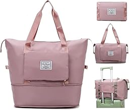 Cherryland Wine Color Travel Duffle Bag for Women & Girls | Stylish Waterproof Handbag for Travel, Office, Gym & Weekend | Spacious Carryall with Shoulder Strap & Compartments (Dull Pink)