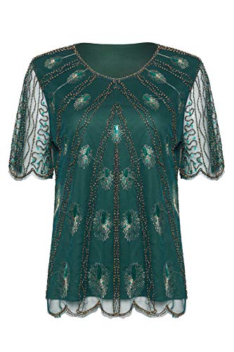 BABEYOND 1920s Beaded Evening Top A…