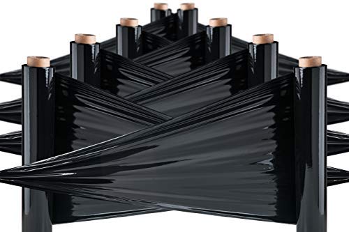 Pack Of America Stretch Film, Hand/Shrink Wrap, Heavy Duty, Moving Supply, Packing Boxes, Ideal For Furniture And Pallet Wrapping 1 Pack, Black, 18" X 1100 Ft, 80 Gauge #TOP2