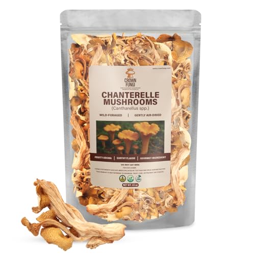 Chanterelle Mushrooms, 1.5oz pack of Dried Chanterelle Mushrooms, Perfect Dried Mushrooms for Culinary Creations and Specialty Recipes, Ideal for Enhancing Every Dish with Authentic Gourmet Taste