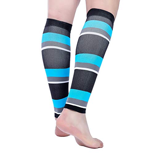 Doc Miller Calf Compression Sleeve Men And Women 20-30 Mmhg, Shin Splint Compression Sleeve, Medical Grade Socks For Varicose Veins And Maternity 1 Pair Medium Black Blue Grey White Calf Sleeve #TOP6