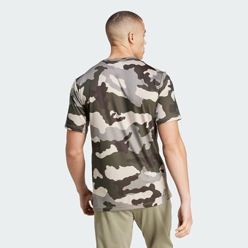 Image of adidas Men's Adult, Train Essentials Camo Allover Print T-Shirt, Green