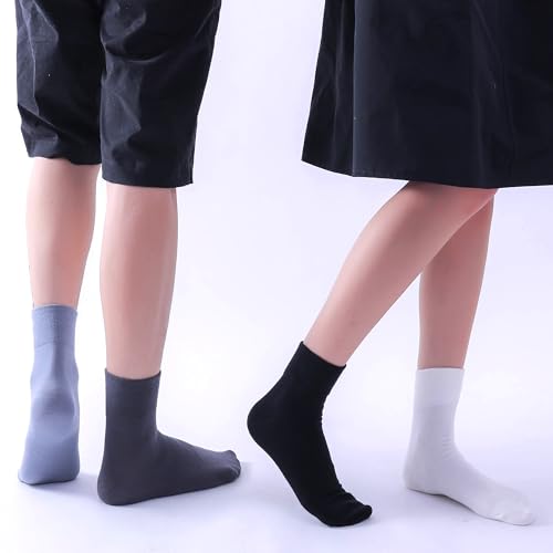 Image of HUGSWEET Thin Soft Cotton Crew Socks for Women Ankle above Bootie Socks Gifts for Women 5-10 Pairs