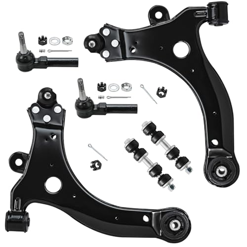 Image of Detroit Axle - Front End Suspension Kit for Chevy Impala Monte Carlo Pontiac Grand Prix Buick Regal Lacrosse Century Lower Control Arms w /Ball Joints Sway Bar Links Outer Tie Rods Replacement, 6pc