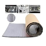 Self Adhesive Reflective Aluminium Foam Insulation 10mm Thick, 200x50cm Radiator Foil Reflector Sound Deadening Mat for Floors, Roofs, Garage Doors and Camper