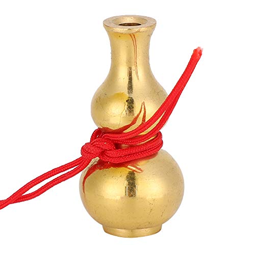 Brass Statue Gourd, Chinese Style Lucky Natural Feng Shui Gourd Enhancing Luck Home Decoration for Wealth Peaceful Copper Statue Collectible Figure Sculpture Charm Amulet