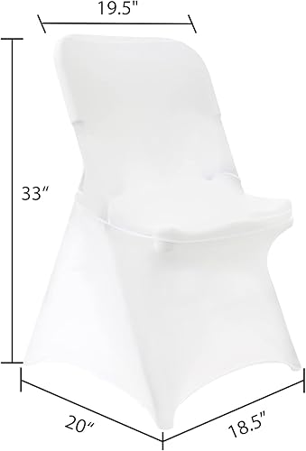 Miniatura 4 de Howhic Fundas plegables para sillas de boda, 50 unidades, fundas universales de elastano blancas para sillas plegables, fundas elásticas para sillas