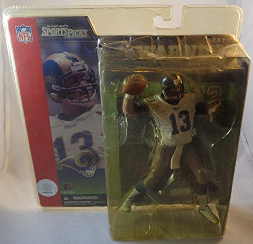 McFarlane Toys NFL Sports Picks Series 1 Action Figure Kurt Warner (St. Louis Rams) White Jersey Dirty Variant