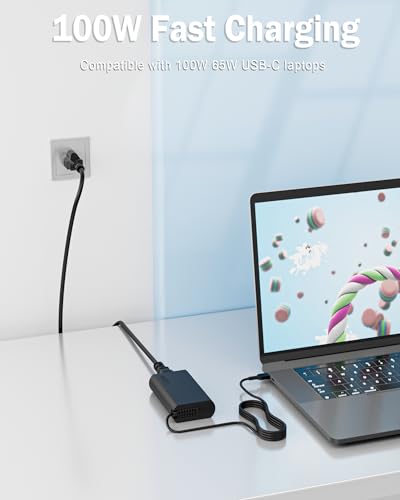 Image of WZXHU Slim 100W USB C Laptop Charger Compatible with Lenovo Yoga 9 9i 7 7i ThinkBook 15 16 Yoga Slim 7Pro ldeapad 5 Pro 16 Thinkpad Carbon x1 Type C Fast Charging AC Adapter Power Supply