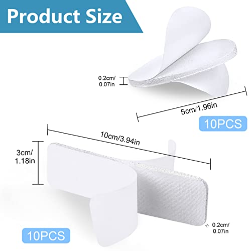 Klettband Selbstklebend Extra Stark, 20 Stück 30 x 100mm Weiß Klettverschluss und Rund Klettband Doppelseitig für Boden,Gläser, Plastik, Metalle, Klettstreifen für DIY-Projekte, Bürobedarf