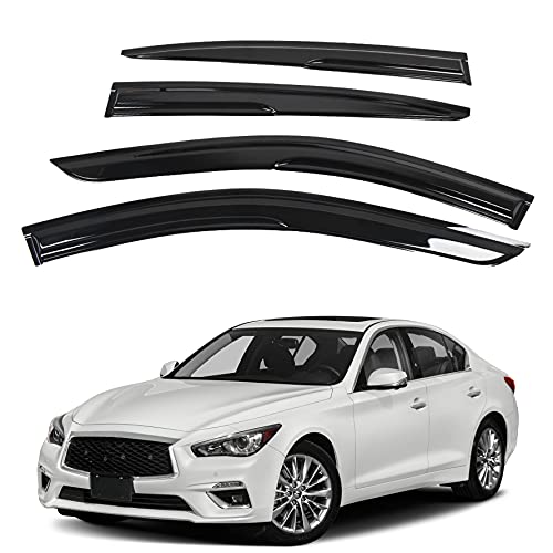 munirater Window Visors Vent Rain Guard Shade Deflector Replacement for 2014-2020 Infiniti Q50