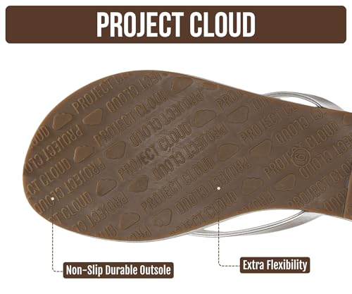 Image of Project Cloud Flip Flops for Women Footwear- Lightweight and Memory Foam Insole Sandals for Women 2026 - Durable Non-Slip Beach Essentials Flats for Women Sandals (Foundations)