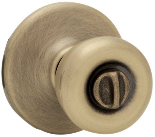 Kwikset300T 5 CP RCL RCS BBPKG Tylo Bed/Bath Knob in Antique Brass