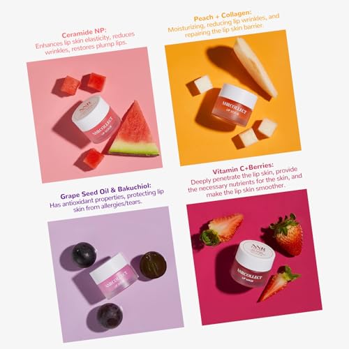 lip scrub amp lip mask - overnight treatment lip care kits with 2 lip exfoliator amp 2 sleeping lip balm intense hydration lip set for dry chapped cracked lips exfoliate amp moisturize 4 pack
