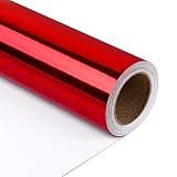 NESCCI Red Metallic Wrapping Paper, Solid Color Paper,Gift Wrapping Paper,Perfect for Wedding,Valentine's Day,Birthday, Christmas,Baby Shower,DIY Bouquet (17.5 Inches X 32.8 Feet)