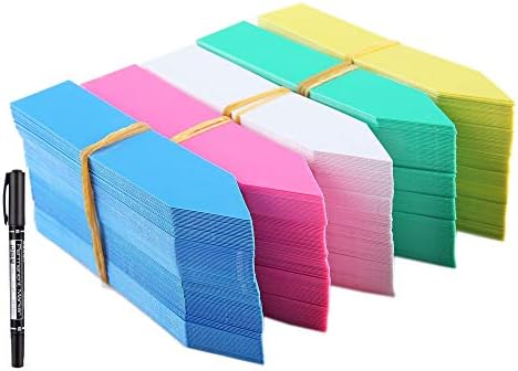 1000 Pcs 4 Inch Plastic Backyard Plant Tags Nursery Backyard Labels Markers Plant Stakes Waterproof Pot Labels, 5 Colours
