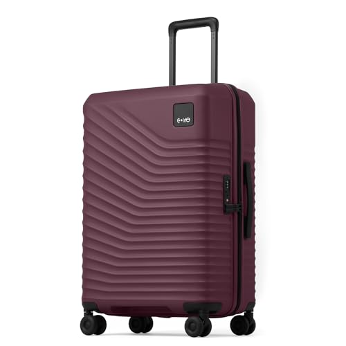 Image of Coolife Luggage, Lightweight PC Hardside Suitcase, Checked-Medium 24-Inch