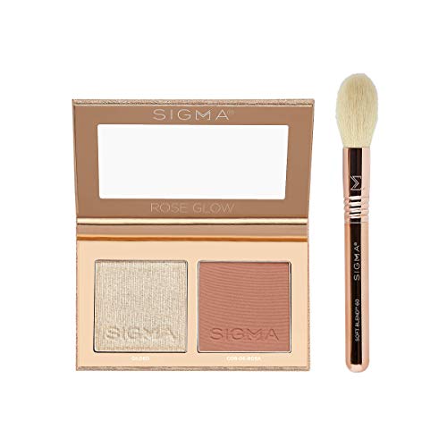 Sigma Beauty Rose Glow Cheek Duo, 2 Colors, 1 Travel Mini Face Brush Sigma Beauty Rose Glow Cheek Duo, 2 Colors, 1 Travel Mini Face Brush