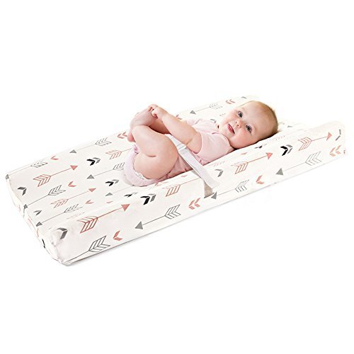 Image of Stretchy Changing Pad Covers BROLEX 2 Pack Jersey Knit Changing Table Covers for Girls Boys,Pink & White Arrow