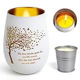 Trauergeschenk, Trauerlicht mit Kerze, mit Spruch Du bist Nicht mehr da, wo Du warst, Aber Du bist überall, wo wir sind, Trauerkerze Gedenklicht, Trauergeschenke für Hinterbliebene