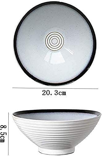 ERoomQ Pasta Bowls Ramen Bowl Ceramics Personality Household Retro Soup Bowl Salad Bowls,