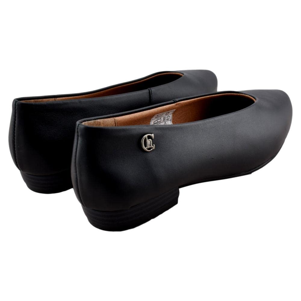 CHAMBY - Manoletina de Piel con tacón bajo 734451 Cuero