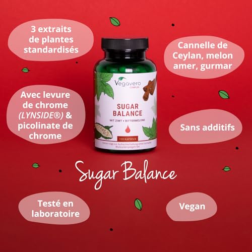 GLYCEMIE Complex | 120 Gélules (4 MOIS) | Chrome Lynside®, Cannelle, Gymnema sylvestris et Melon amer | Réguler le taux de sucre* | Sans Additifs & VEGAN | Vegavero® – Image 5