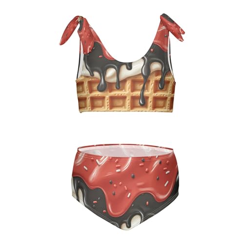 Sprinkles Glaze White Red Black Ice Cream Girls Tankini Swimsuit Kids Bikini Sets 2 Pcs Bathing Suit 3T
