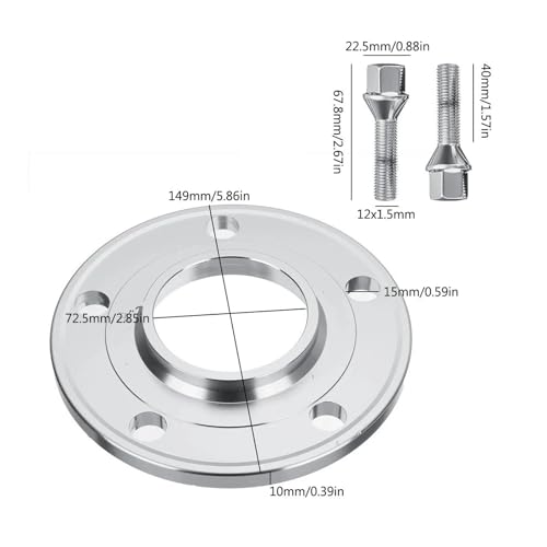 Kit d'entretoises de roue 10mm anti-vibration à centrage sur moyeu pour E60 E90 E92