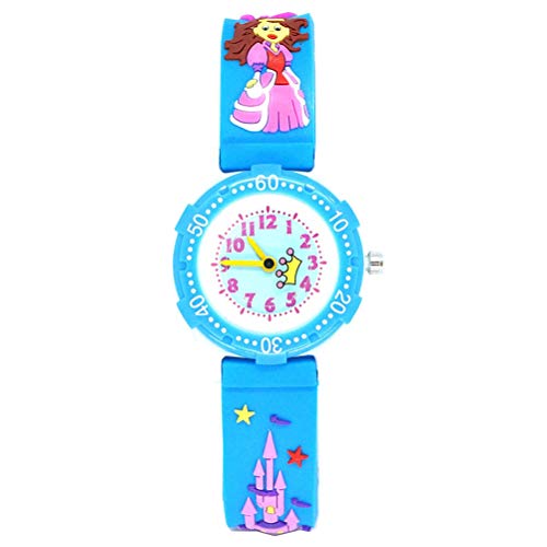 1Pc Kids Lovely Watch Criativo Cartoon Castle Princess Pattern Relógio de pulso para crianças Relógi