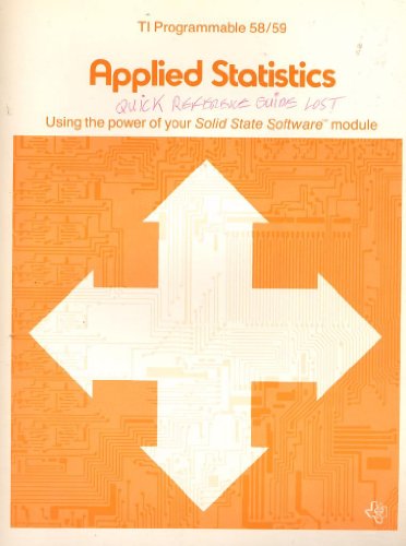 TI Programmable 58/59 Applied Statistics Using ... B003C8CUMS Book Cover