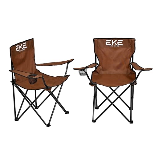 Recopilación de Sillas plegables de tela los más solicitados. 47 EKE Sillas Plegables para Camping Playa o Pesca de Lona Impermeable con Reposabrazos Portavasos y Funda - Sillas Ultraligeras para Exteriores y Actividades al Aire Libre 2 Pack