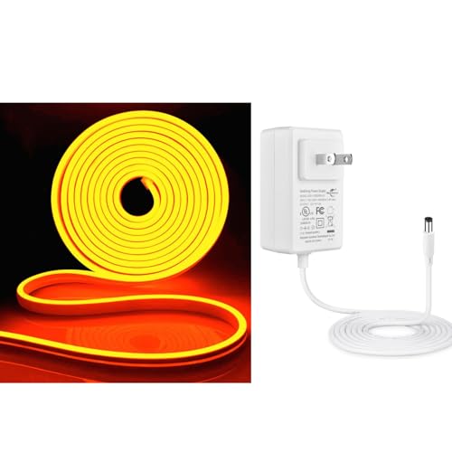 Tira de luces LED neón naranja iNextStation 5m con adaptador 12V miniatura 1