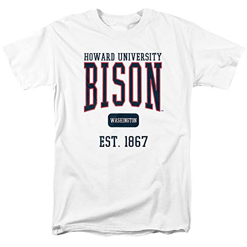 Howard University Official Est. Date Short Sleeve Mens Cotton, White, XL