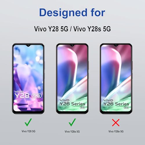 Image of ZAP CASE HD Plus Tempered Glass Screen Protector Compatible for Vivo Y28 5G (Black) Edge to Edge Coverage with Easy Installation Kit