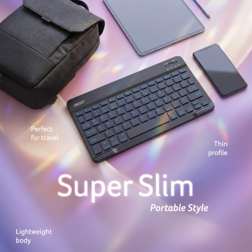 Image of Acer Nano Pad Slim Wireless Backlit Keyboard | Bluetooth 5.0 | Multi-Device Support | RGB Backlit Keys with Color Switch & Brightness Control | 420mAh Battery | Win, Android, iOS & Mac