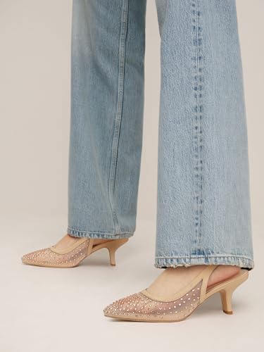 Slingback Pumps for Women Pointed Toe Heels Slip on Kitten Heels Sandals Dress Party Wedding4