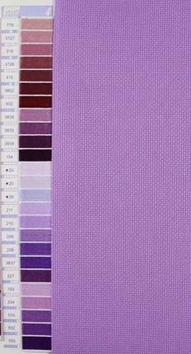 Image of KCS 3 pc of 12 inch x 18 inch 14CT Counted Cotton Aida Cloth Cross Stitch Fabric (Light Grey+Light Blue+Lavender)
