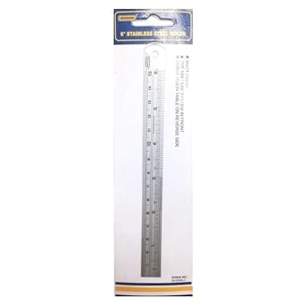 HHIP 7019-0001 Stainless Steel Ruler, Size 6"/15 cm, silver