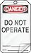 Accuform MDT112LPP Self-Laminating Safety Tag, Legend"Danger DO NOT Operate", 5.75" Length x 3.25" Width x 0.015" Thickness, RP-Plastic, Red/Black on White (Pack of 25)