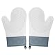 Ofenhandschuhe,2PCS Topflappen Silikon, Backofen Handschuhe eine Anti- Rutsch Oberfläche,die Innenseite ist aus Baumwolle, Handschuhe der Küche,Oven Mitts,Grau
