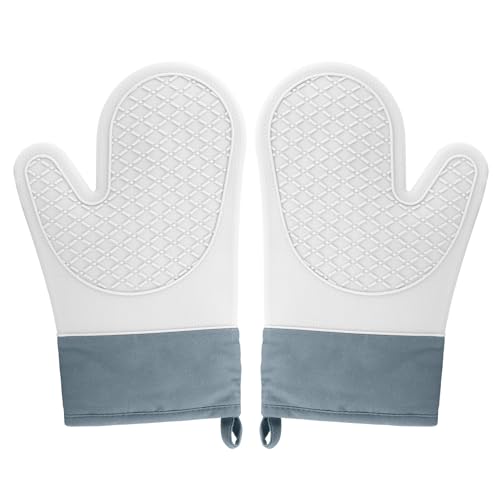 2PCS Gant Cuisine,Gants de Cuisine Une Surface Antidérapante en Silicone, Intérieur en Coton, Gants Cuisine Résistant à la Chaleur,Gant pour Four de...