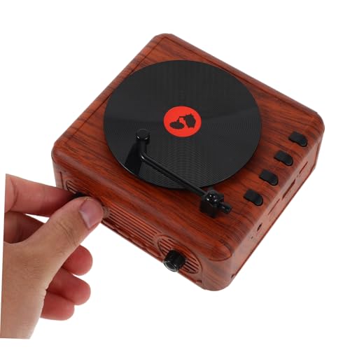 Enceinte sans fil rétro style platine vinyle compacte avec basse intégrée maison - 4